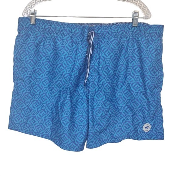 Ted Baker Other - Ted Baker London Mens Blue Geometric Print Swim‎ Trunks Size 6 XXL Lobster